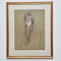 † HAROLD FRANCIS RILEY DL DLITT FRCS DFA ATC (1934-2023); pastel portrait of a girl, signed and