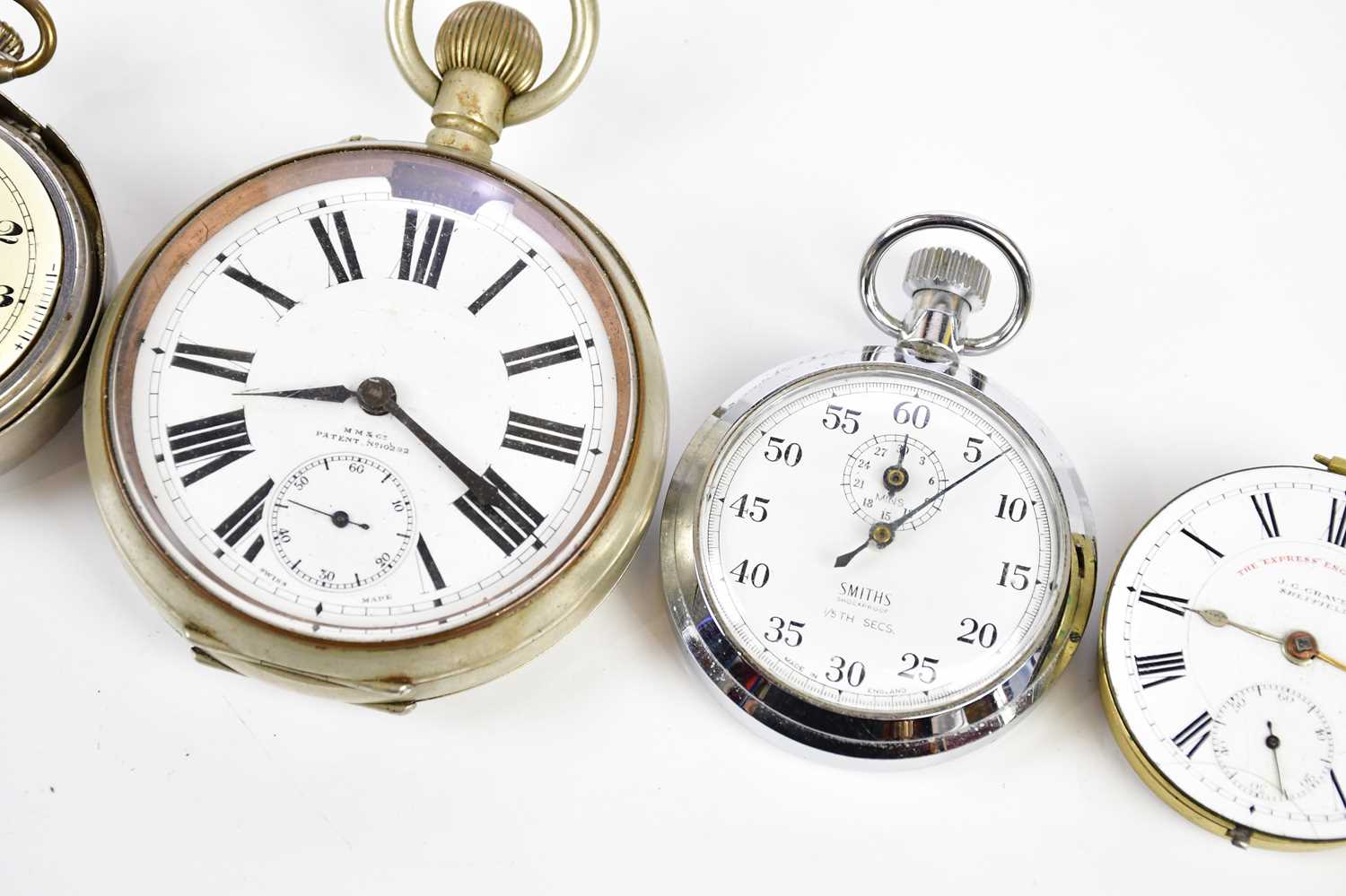 A base metal cased Goliath crown wind pocket watch, the enamel dial set with Roman numerals and - Bild 3 aus 4