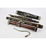 BUFFET CRAMPON, PARIS; a late 19th/early 20th century rosewood bassoon with nickel mounts, cased.