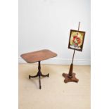 A 19th century mahogany tilt-top tripod table, height 72cm, width 77cm, depth 50cm, and a