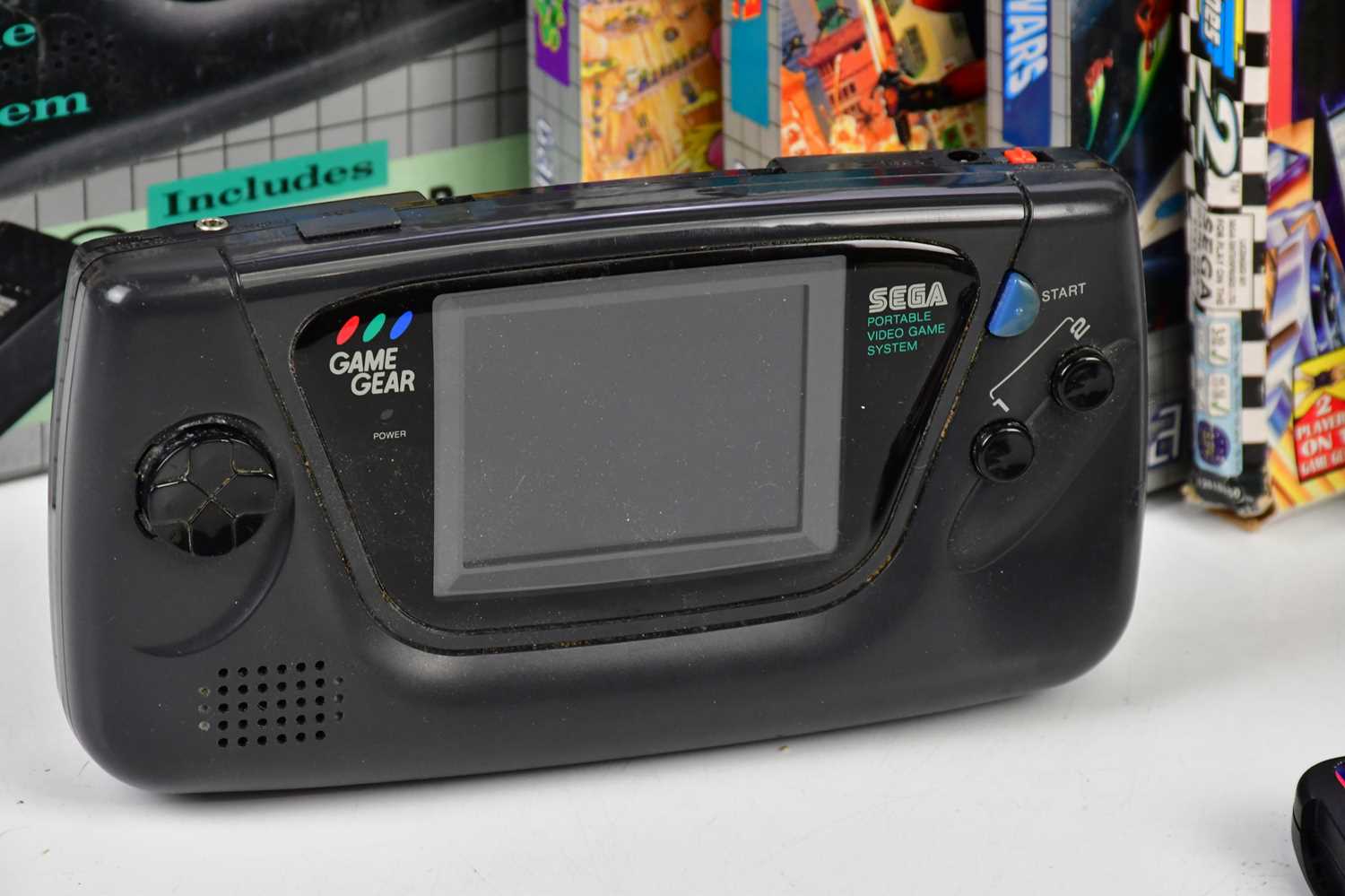 SEGA; a Game Gear + with original box and six games comprising of "Slider", "Micro Machines 2 - Image 3 of 3