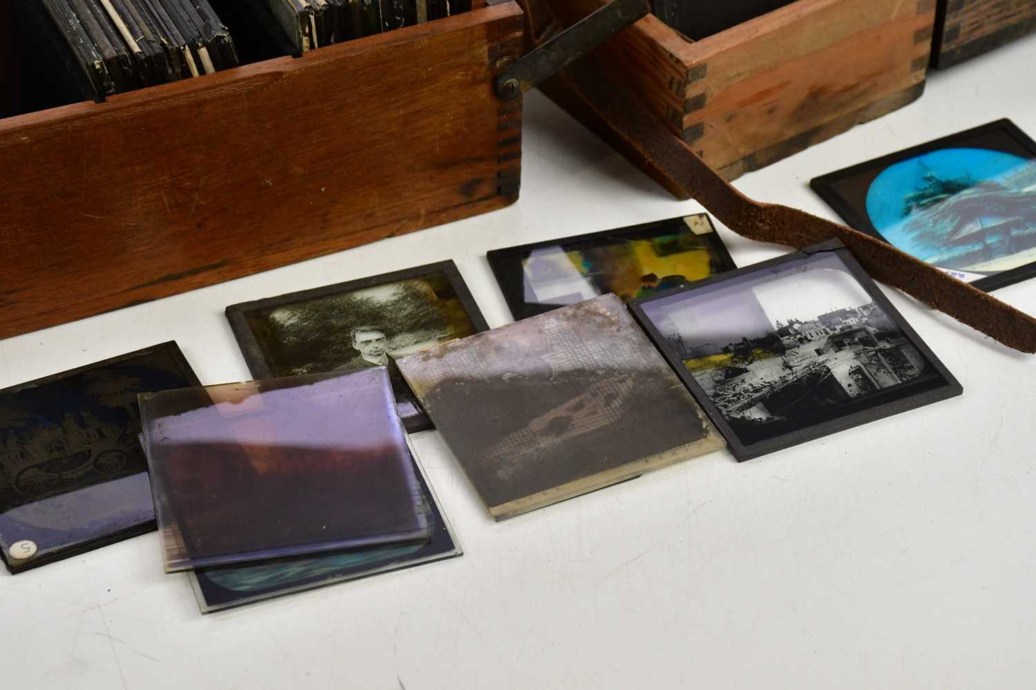 An extensive collection of glass slides, various views, predominantly black and white, religious - Image 2 of 4