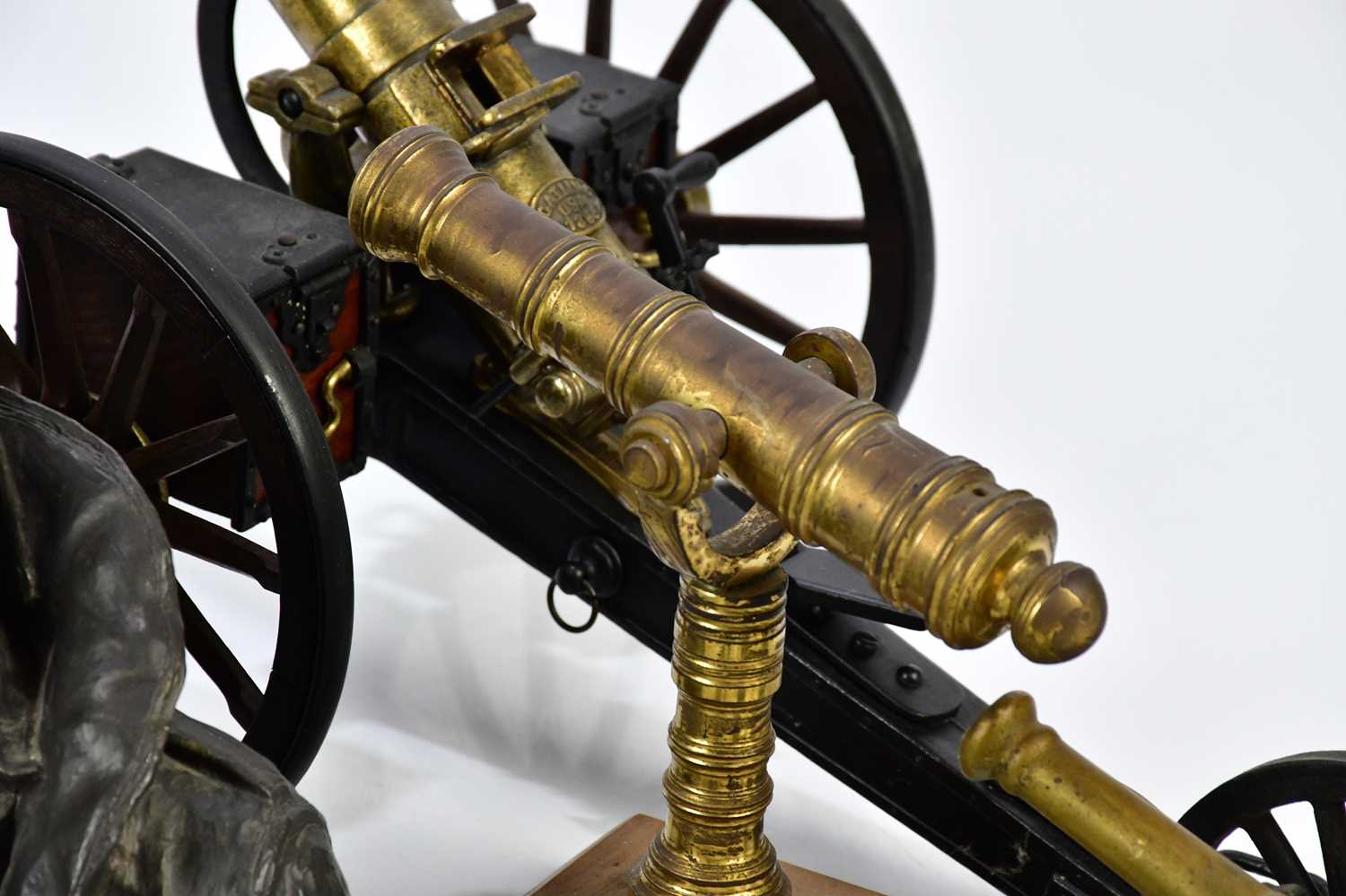 MILITARY INTEREST; four modern models of cannons, a Michael Garman Productions bronzed bust ' - Image 4 of 5