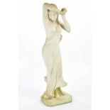 A modern resin figure of a maiden wearing a flowing dress, height 82cm.