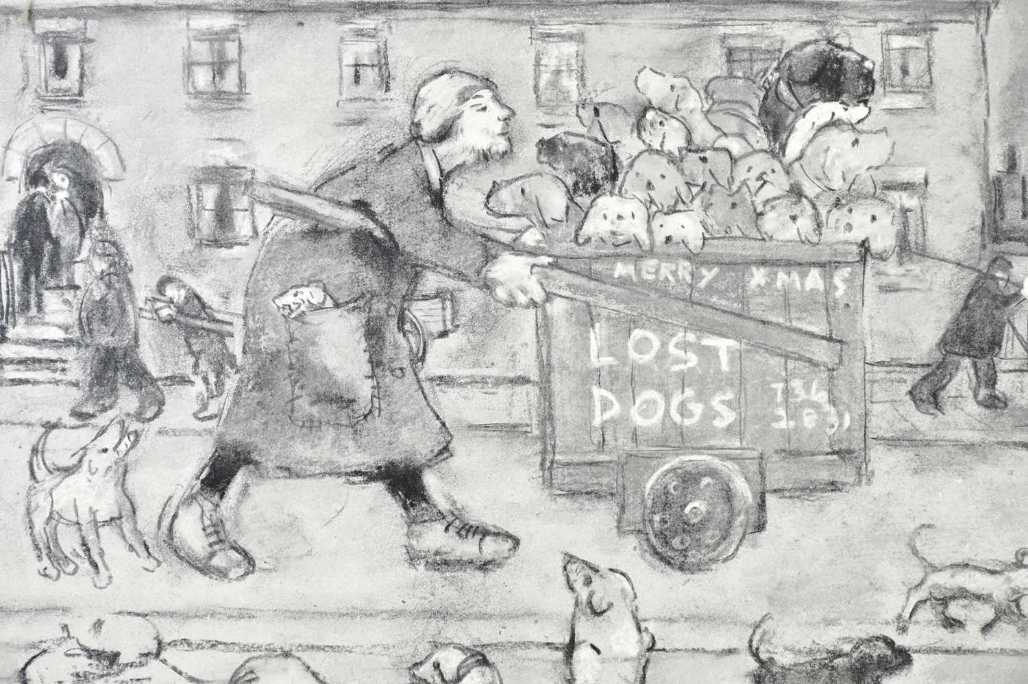 HAROLD FRANCIS RILEY DL DLITT FRCS DFA ATC (1934-2023); print, 'Merry Xmas, Lost Dogs', figure - Bild 2 aus 5