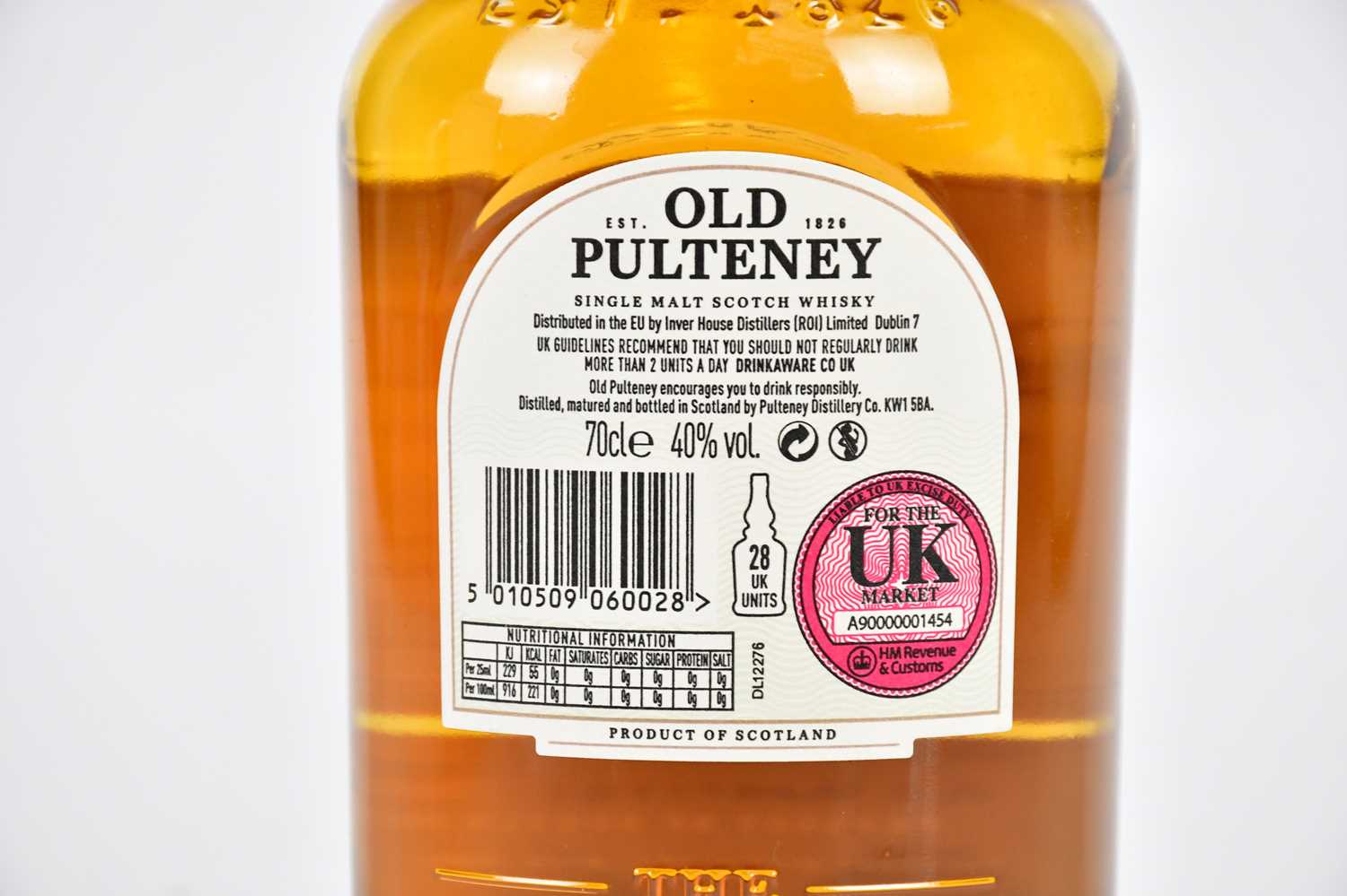 WHISKY; a bottle of Old Pulteney Single Malt Scotch Whisky, Aged 12 Years, 40%, 70cl. - Bild 4 aus 5