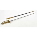 A George V court dress sword with scabbard, length 99cm.