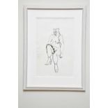 † JOHN PIPER (1903-1992); ink drawing, 'Myfanwy - Seated Nude', signed and dated 71, bears