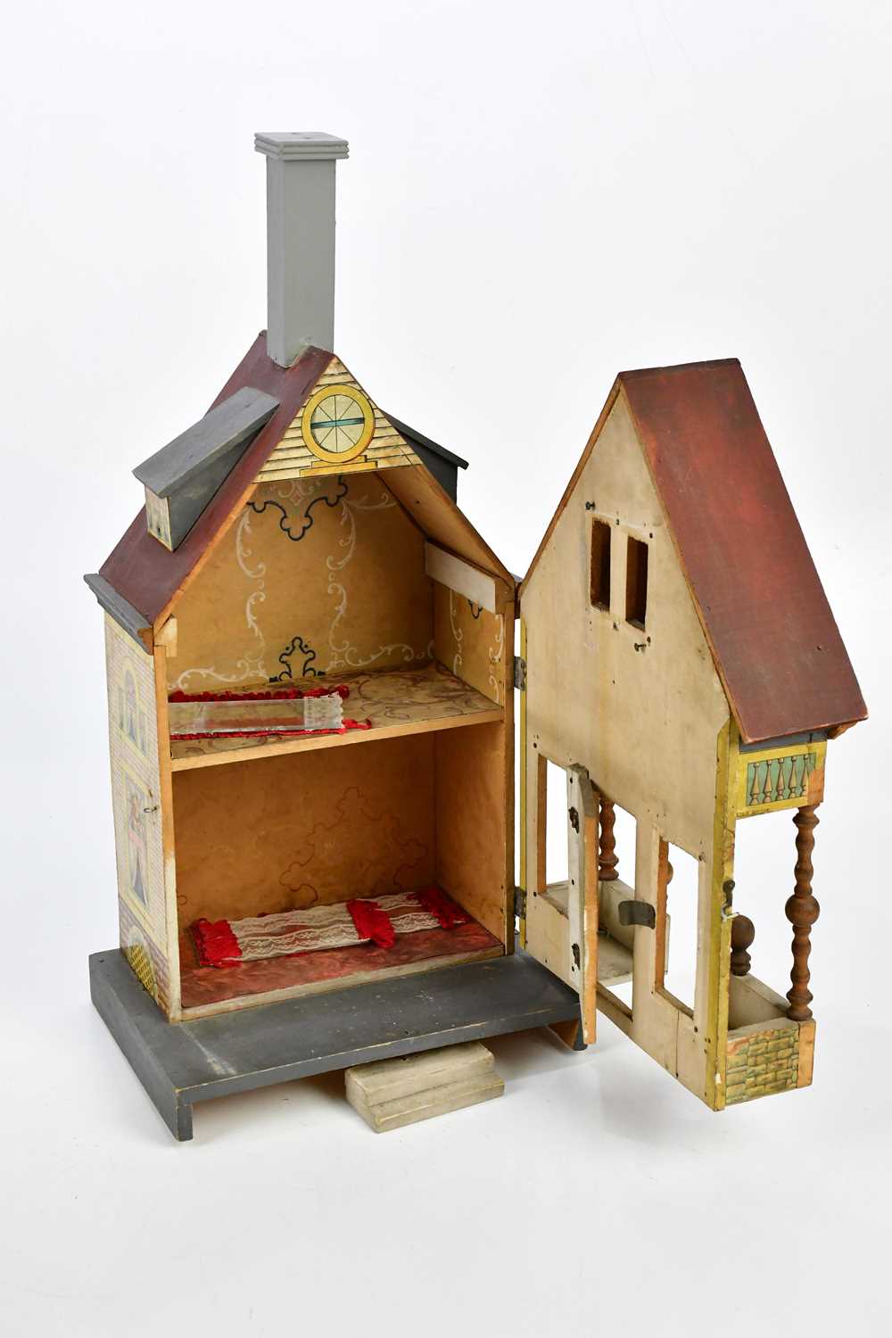 An American Bliss style doll's house, height 52cm, and a similar smaller example, also a catalogue - Image 4 of 4