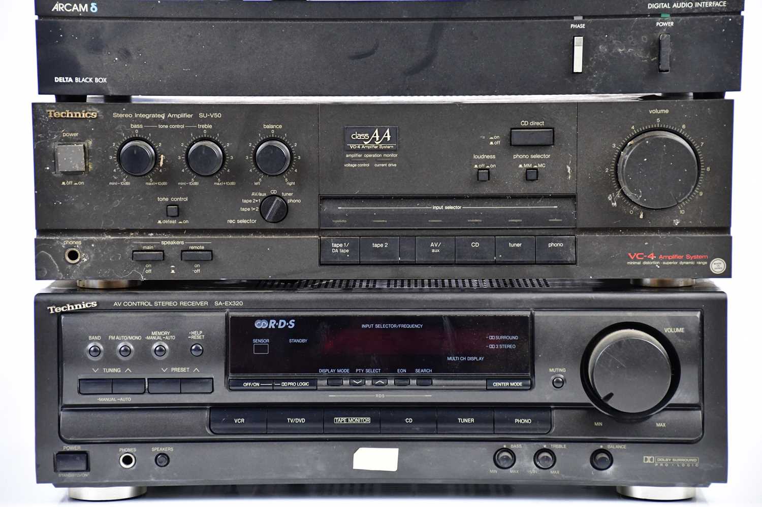 TECHNICS; a class AA VQ-4 amplifier system, a AV control stereo receiver SA-EX 320, with an Arcam - Image 3 of 9