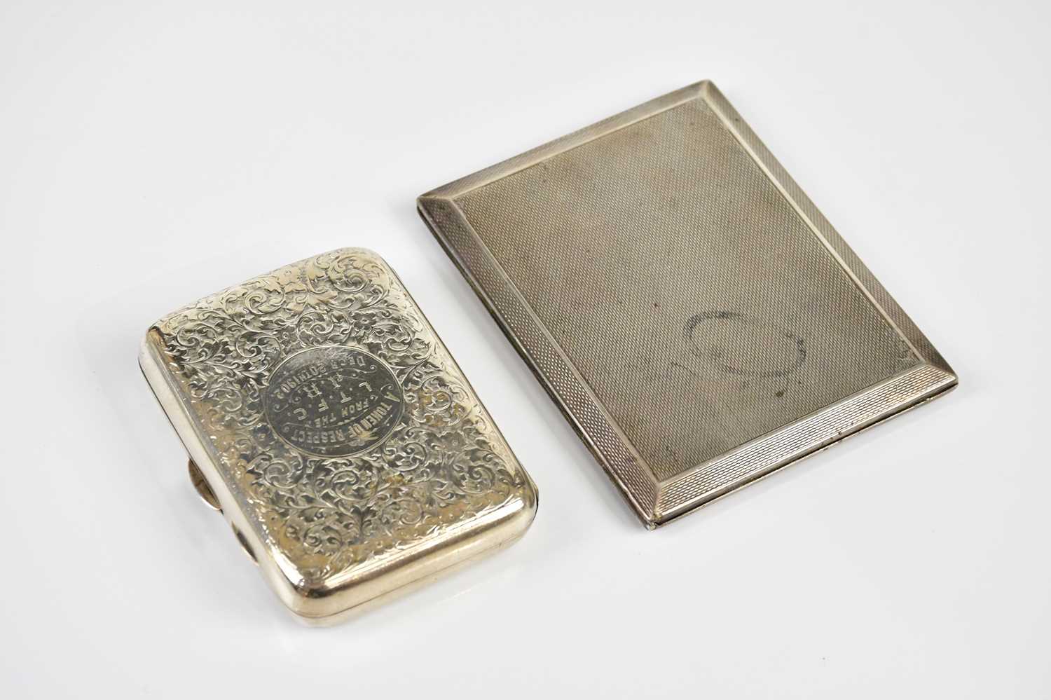 COLEN HEWER CHESHIRE; a Victorian hallmarked silver cigarette case with chased scrolling - Image 2 of 4