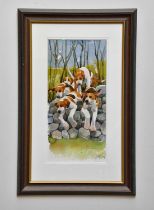 † MARY ANN ROGERS; watercolour, 'Over The Wall', signed, dated 2014 verso, 62 x 29.5cm, framed and