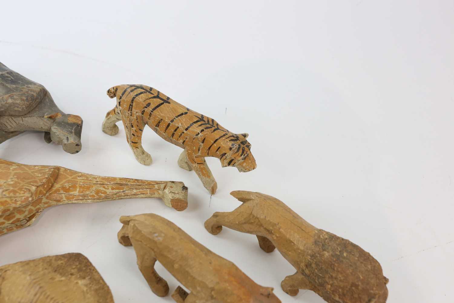 A collection of ten early 20th century carved and painted wood toy animals, elephant height 16cm. - Bild 4 aus 4