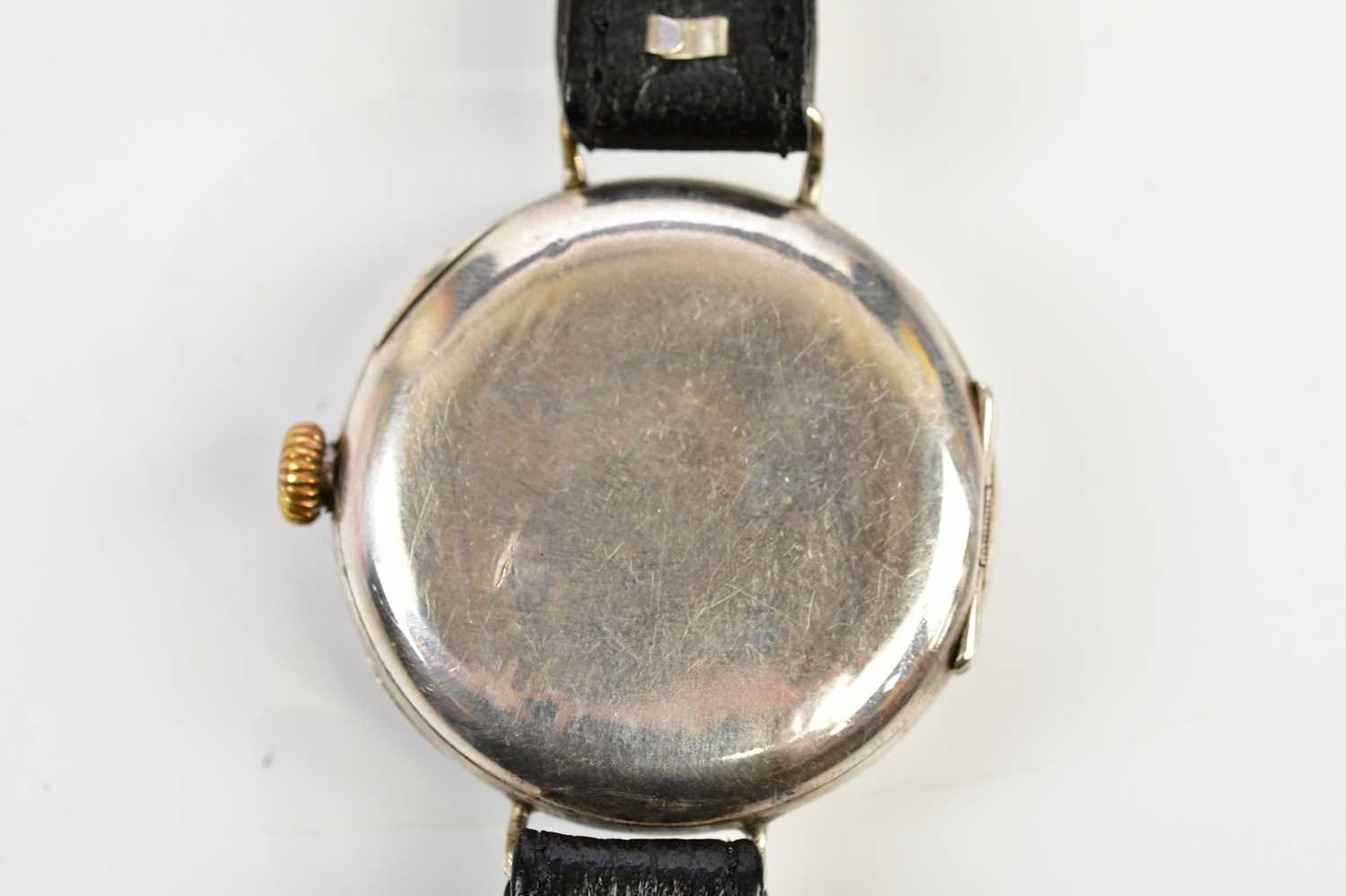 S D NEILL LTD BELFAST; a sterling silver cased trench style wristwatch, the enamel dial set with - Bild 2 aus 4