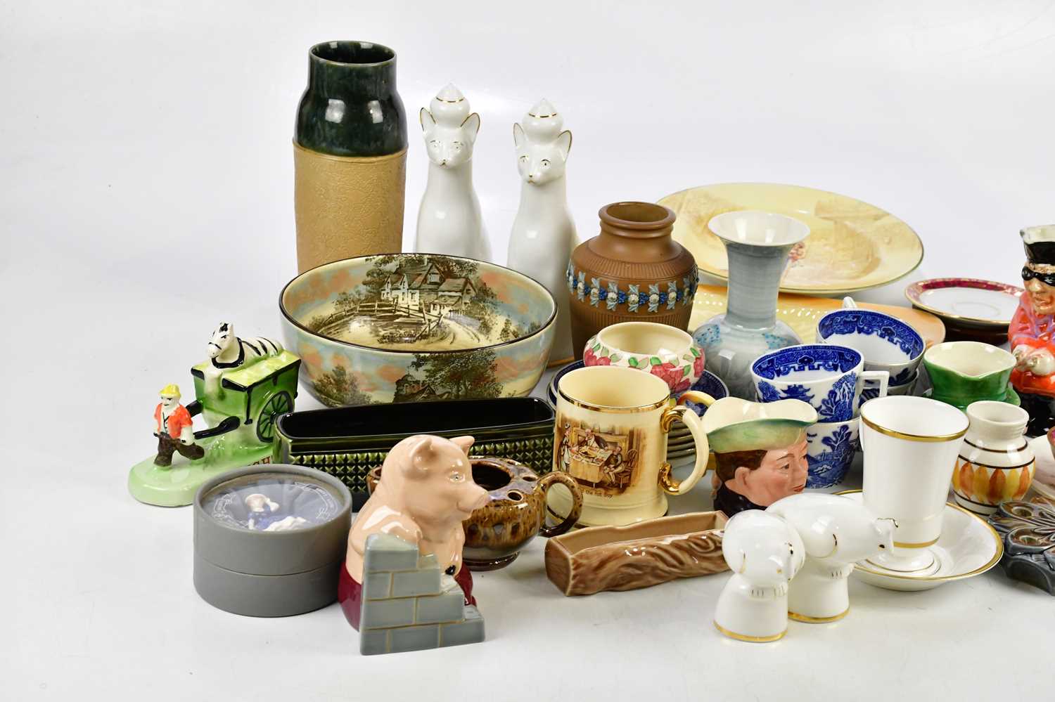 A collection of assorted ceramics including a Doulton Silicon ware vase, a Beswick character jug, - Image 3 of 3