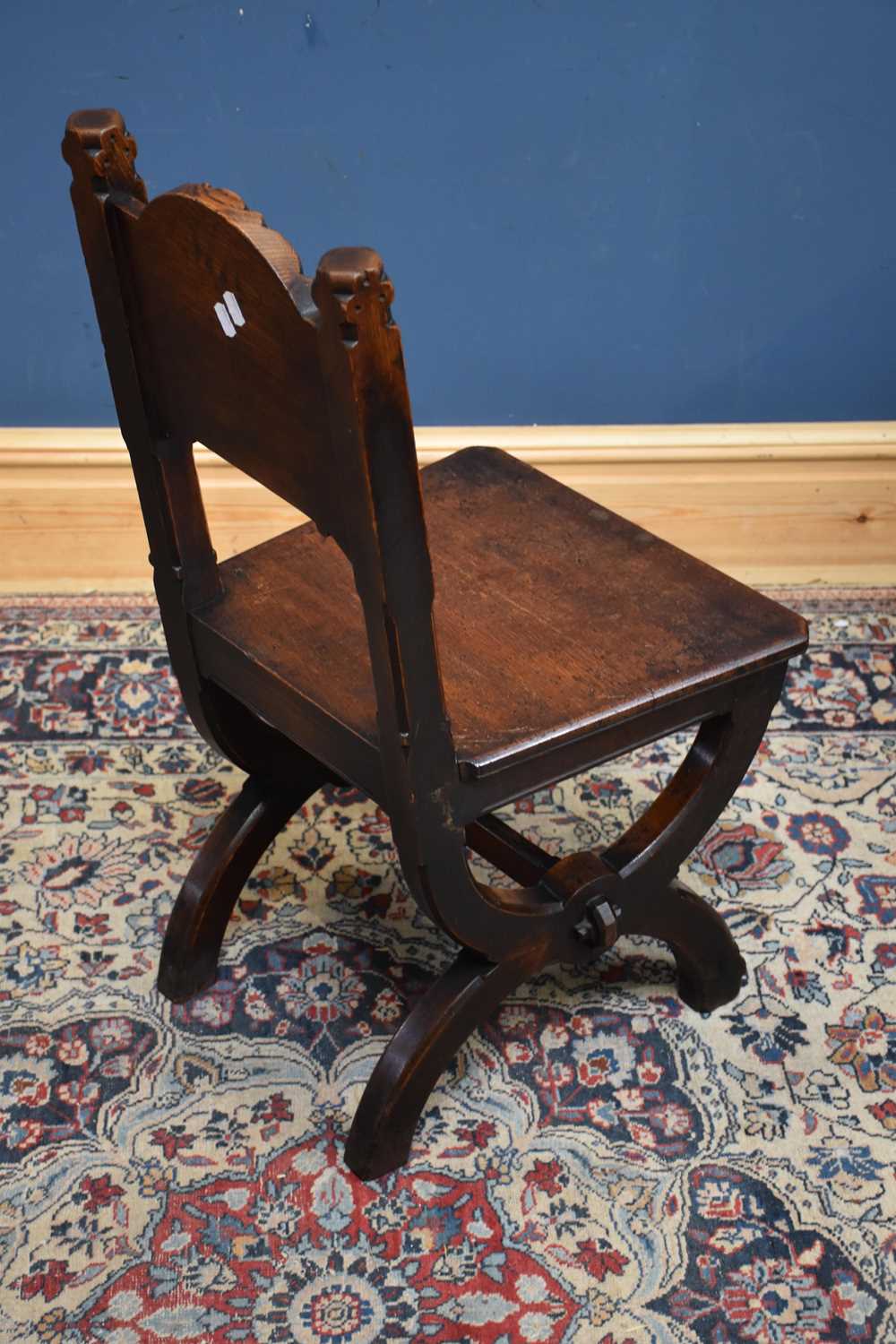 JOHN TAYLOR OF EDINBURGH; a late 19th century oak Arts and Crafts hall chair. - Image 2 of 2