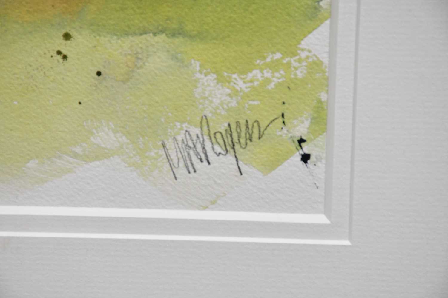 † MARY ANN ROGERS; watercolour, 'Over The Wall', signed, dated 2014 verso, 62 x 29.5cm, framed and - Image 3 of 5
