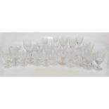 TUDOR; a part suite of twenty-two drinking glasses including five white wine glasses, height 18cm,