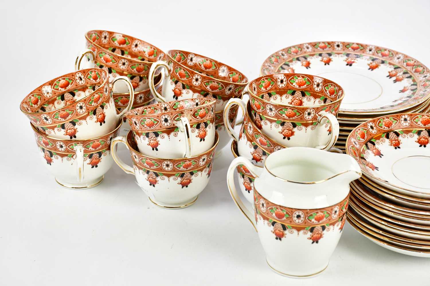 STANLEY CHINA; a part tea service to include eleven cups, twelve saucers, one bowl, one cream jug, - Image 3 of 4