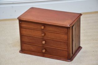 A Victorian mahogany four drawer specimen chest, width 50cm, depth 29cm, height 35cm.