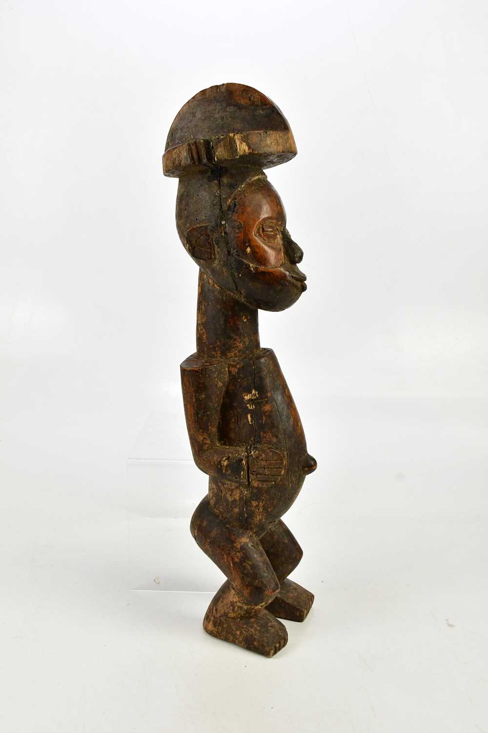 A Nkisi carved wooden Congo spirit figure, height 51cm. - Image 2 of 6