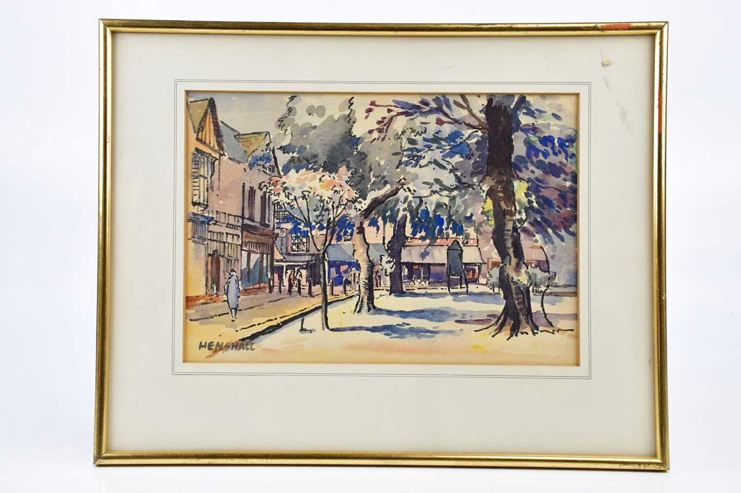 † BRIAN EDEN; watercolour, 'Mersey Square, Stockport', signed, 16.5 x 21.5cm, and a John Henshall - Image 2 of 2