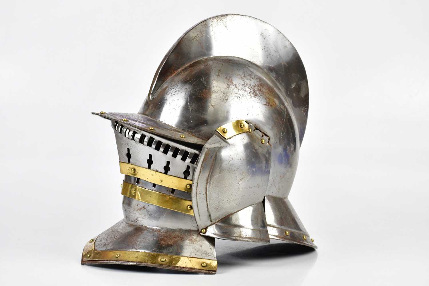 A reproduction Medieval style burgonet helmet, height 36cm. - Image 2 of 6