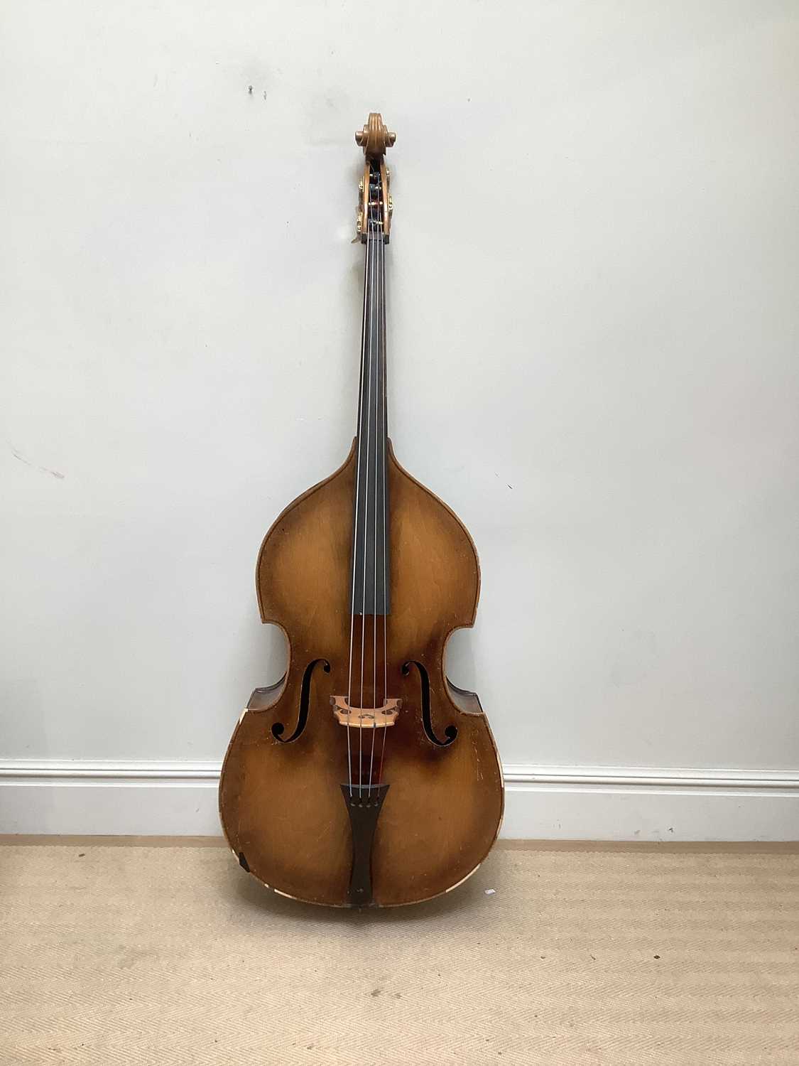 A Czechoslovakian double bass, with 111cm single piece back, overall length 190cm.