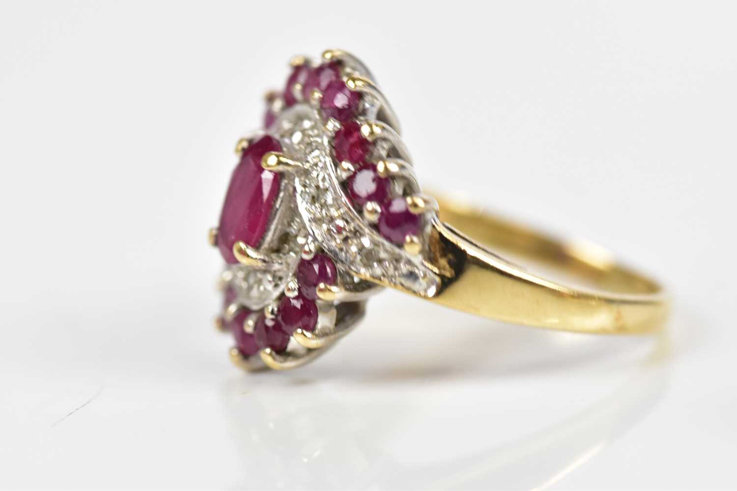 Two 9ct yellow gold simulated ruby dress rings, size K and H, approx combined weight 5.5g. - Image 4 of 6