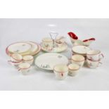 ROYAL CROWN DEVON; a 'Stockholm' pattern part tea set comprising a set of six coffee cups and