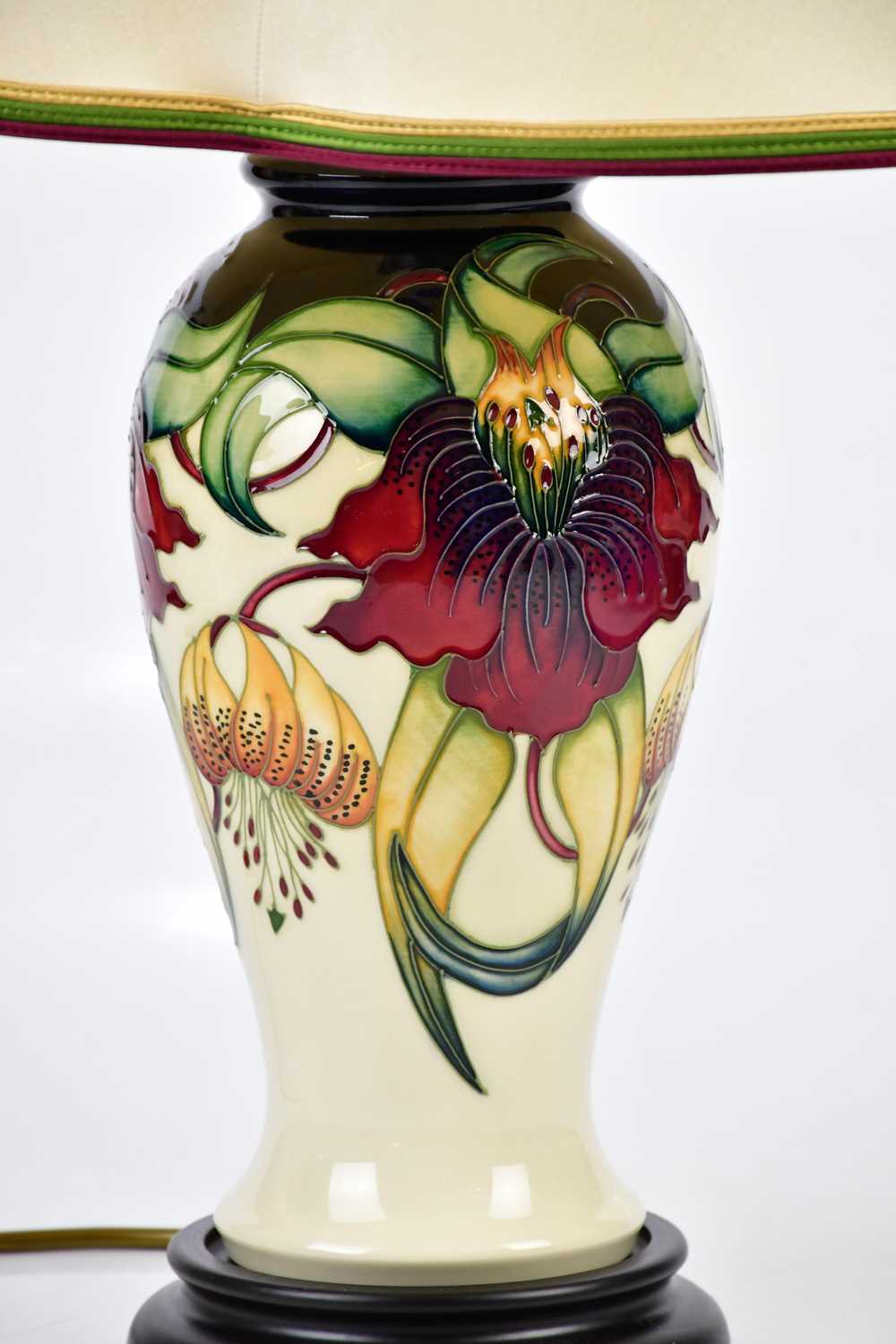 MOORCROFT; an 'Anna Lily' pattern lamp, height 38cm. Condition Report: The item or items in this lot - Image 2 of 3