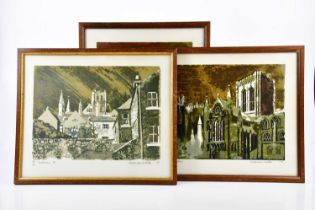 † NORMAN WADE; a group of three signed limited edition prints comprising 'York Minster', 20/150, '