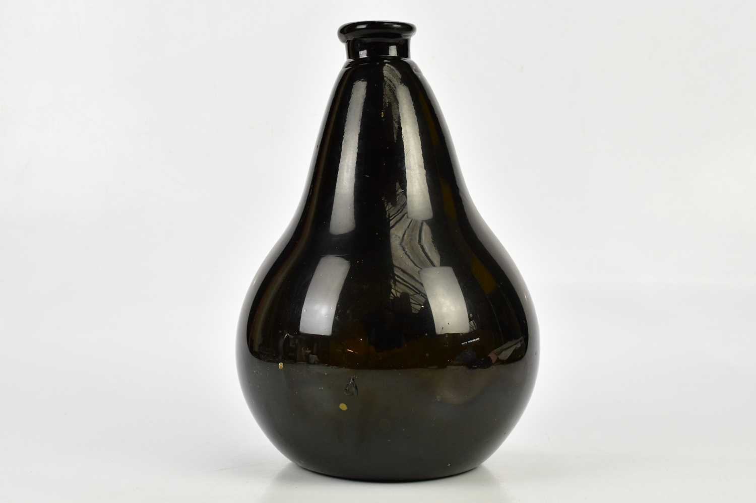 A Victorian black glass pharmaceutical bottle with gilt label 'TR:OPII', height 30cm. Condition - Image 2 of 4