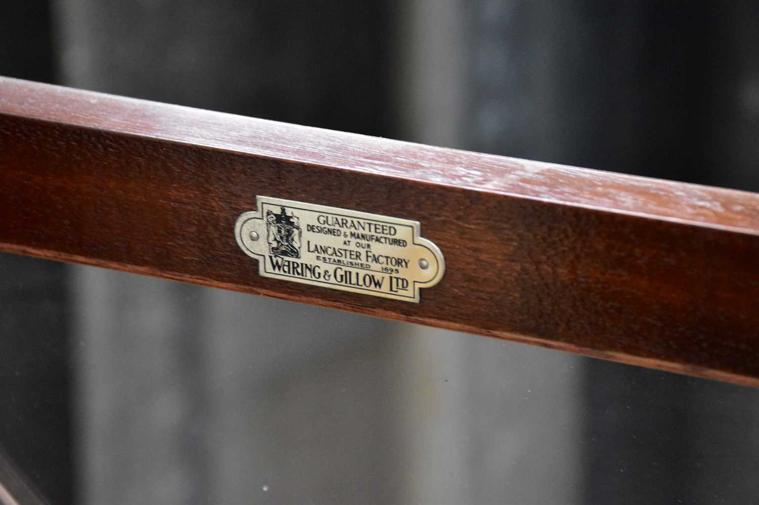 A pair of Waring & Gillow mahogany bookcases, each with astragal glazed doors, on bracket feet, - Image 3 of 3