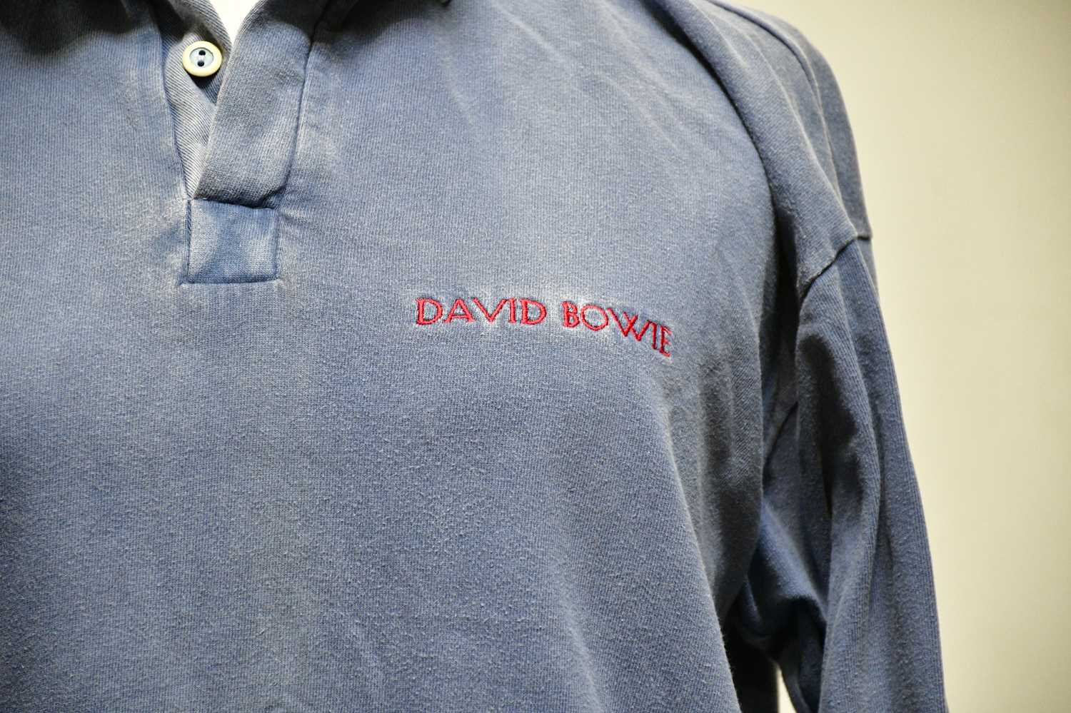 DAVID BOWIE; a stage crew member's long sleeve shirt, embroidered to the back 'Stage Truck'. - Bild 2 aus 6