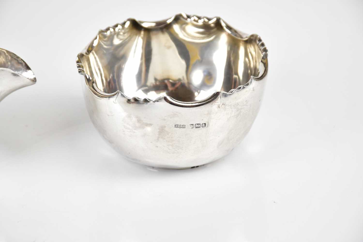 JAMES DIXON & SONS; an Edward VII hallmarked silver cream jug and sugar bowl, Sheffield 1902, approx - Image 2 of 2