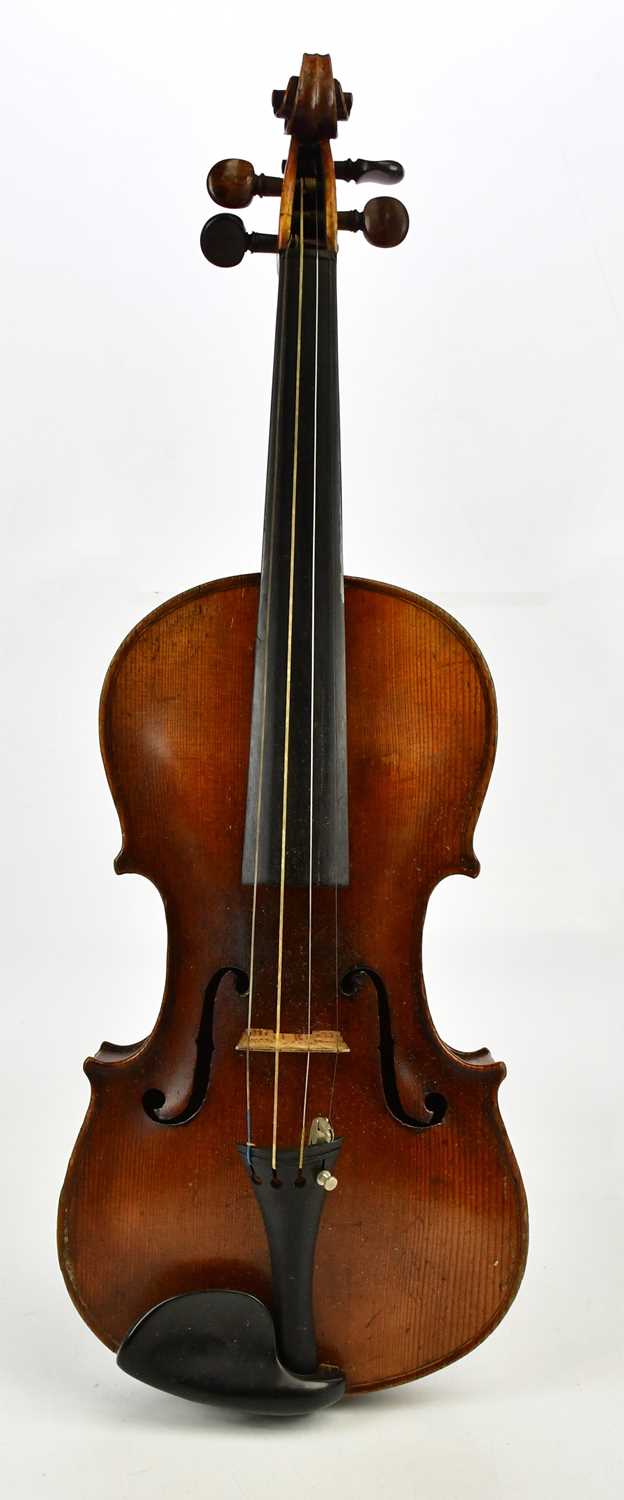 A full size German violin with two-piece back length 35.5cm, with interior label 'Jacobus Stainer in - Image 2 of 15