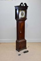 THOMAS HAMPSON, WREXHAM; an 18th century eight day longcase clock, the brass face with applied