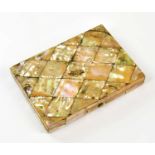 A late 19th century mother of pearl card case, 11cm.
