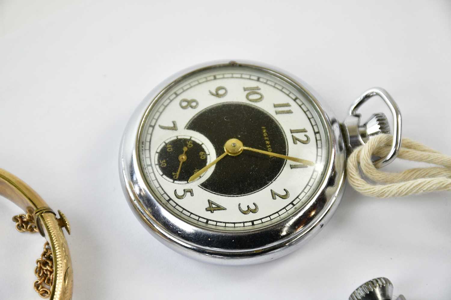 A 9ct gold Rotary lady's watch, an Art Deco style lady's watch, three Ingersoll pocket watches and - Image 3 of 5