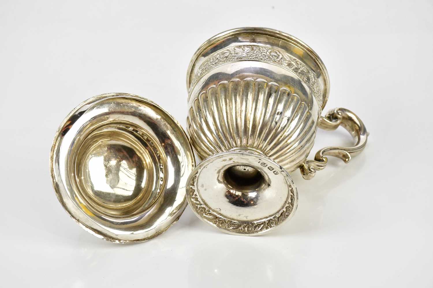 PITTAR & CO, CALCUTTA; a 19th century colonial silver cup and cover, the cover case with an open - Image 6 of 6