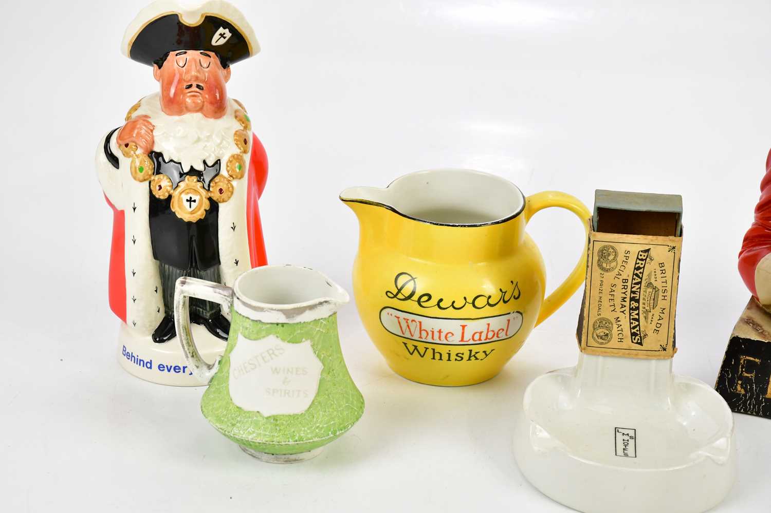 A collection of breweriana, including a Shelley Chesters Ales & Stout jug, a Dewar's White Label - Image 2 of 3