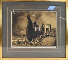 SIR FRANK WILLIAM BRANGWYN (1867-1956); etching, 'A Gate, Assisi', signed and with Fine Art