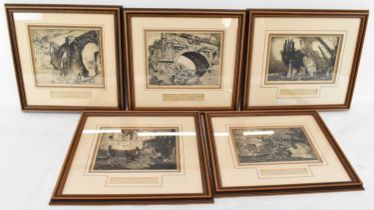 AFTER SIR FRANK WILLIAM BRANGWYN (1867-1956); a set of five monochrome prints published by the