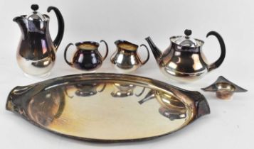 ELKINGTON; a four piece silver plated tea service comprising teapot, coffee pot, milk jug, sugar