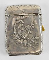 A hallmarked silver cigarette case with hinged lid, inscribed to front 'Brenda', rubbed marks, 7 x