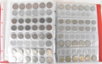 A quantity of GB and foreign coins including George V half crowns, George V two shillings, thrupenny