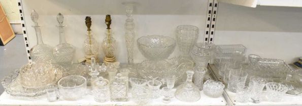 A large quantity of crystal and cut glassware.