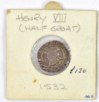 A Henry VIII 1532 half groat.