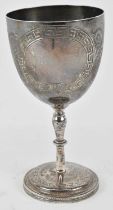 HENRY HYDE ASTON; a Victorian hallmarked silver goblet, Birmingham 1864, height 13.5cm, approx 4.